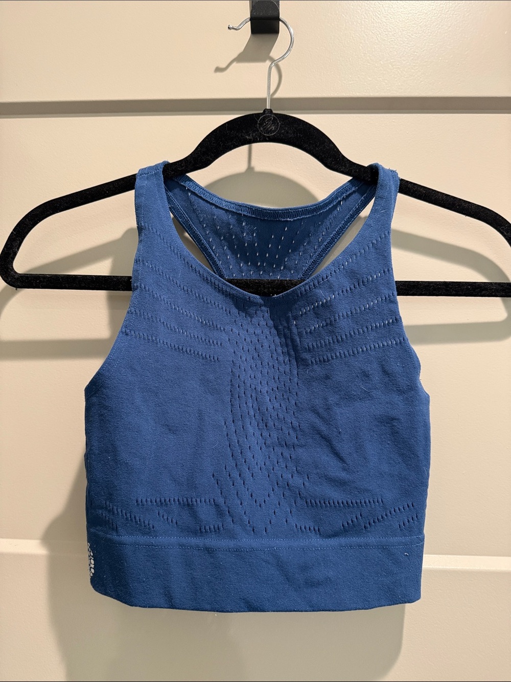 FP Movement by Free People Blue Seamless Crop Tank